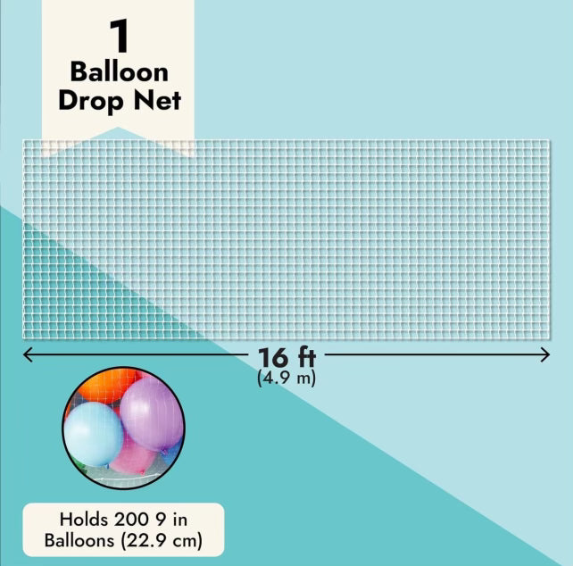 Balloon drop net with 400 balloons