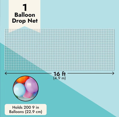 Balloon drop net with 400 balloons